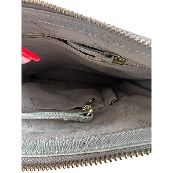 BRAHMIN Womens Taupe Beige Leather Crossbody Bag - Picture 8 of 12